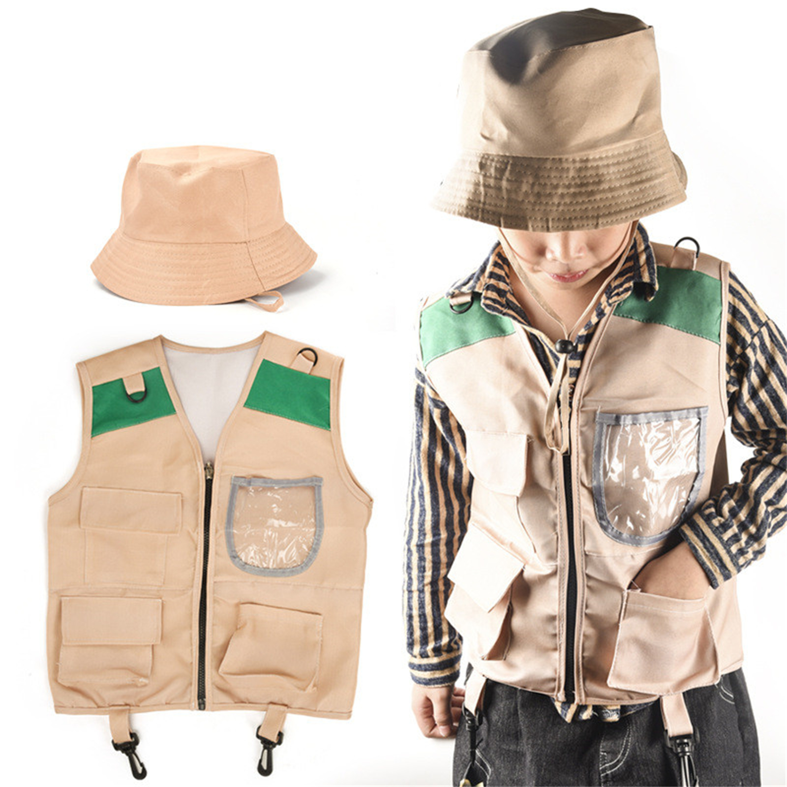 Outdoor Adventure Vest - Outdoor Children'S Adventure Suit Khaki Vest