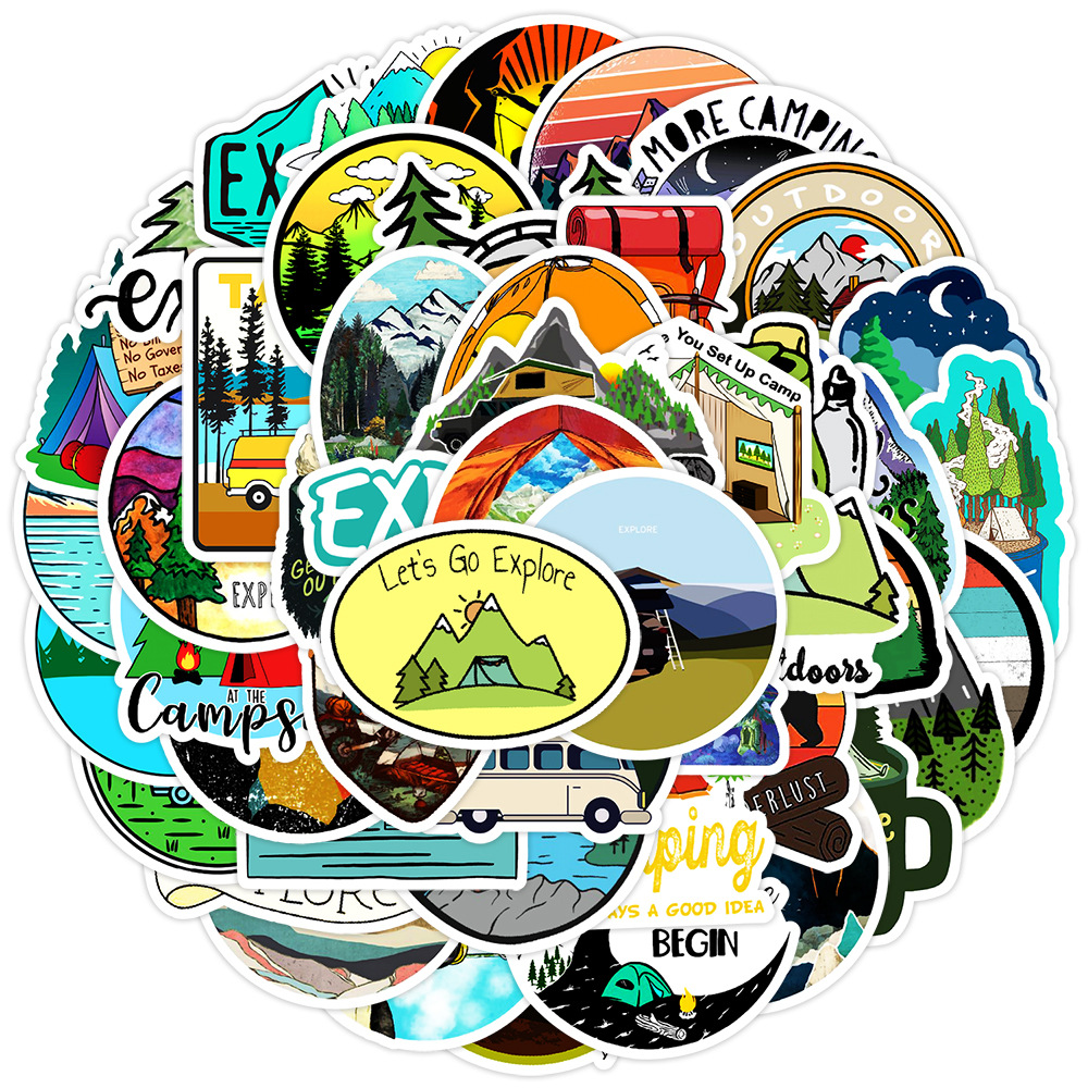 50PCS Sports Cartoon Stickers  - Outdoor Adventure Toys For Kids ulasan dan harga