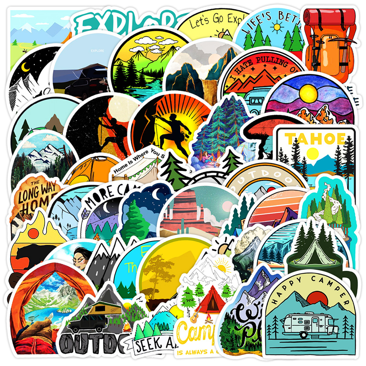 50PCS Sports Cartoon Stickers  - Outdoor Adventure Toys For Kids ulasan dan harga