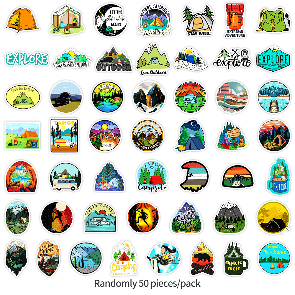 50PCS Sports Cartoon Stickers  - Outdoor Adventure Toys For Kids ulasan dan harga