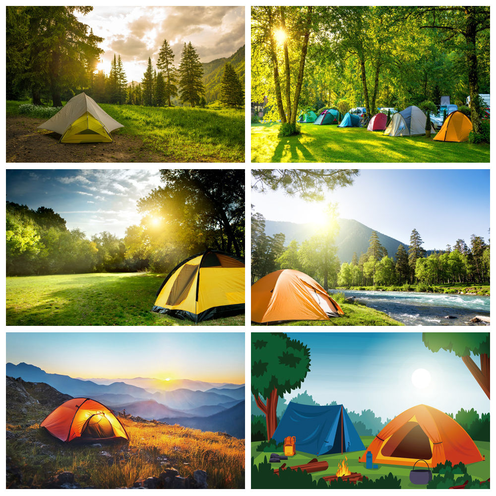Outdoor Forest Camping Backdro - Outdoor Adventure Background ulasan dan harga