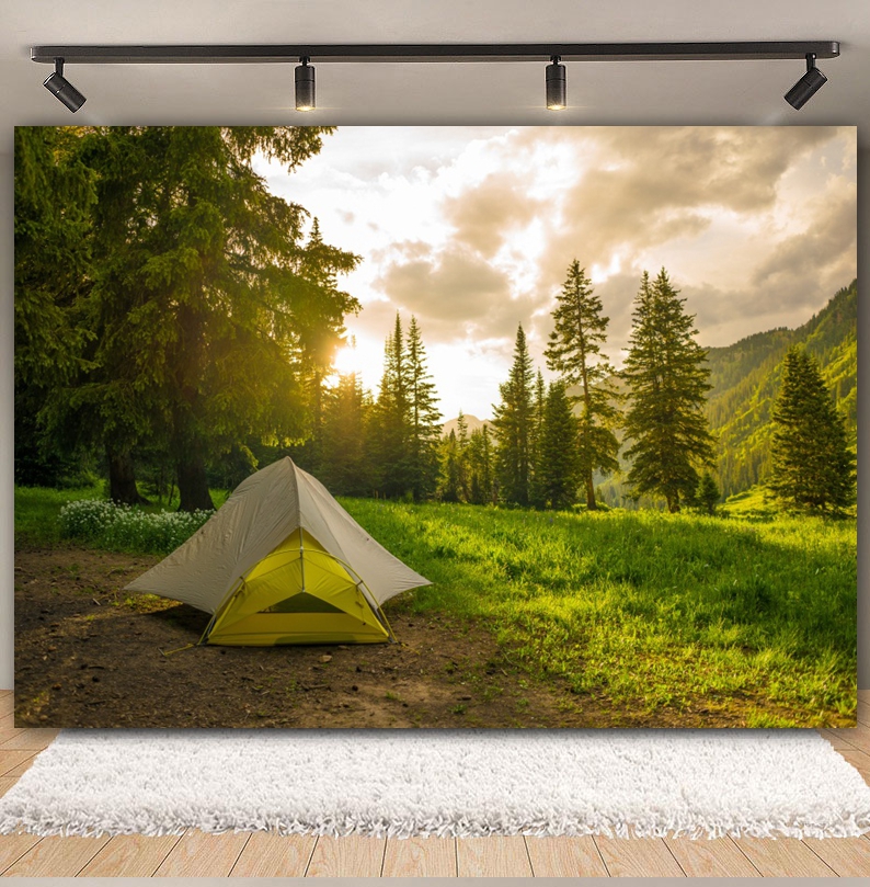 Outdoor Forest Camping Backdro - Outdoor Adventure Background ulasan dan harga