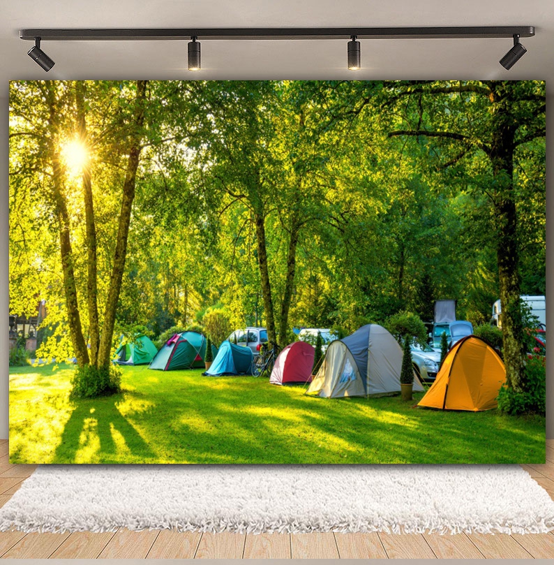 Outdoor Forest Camping Backdro - Outdoor Adventure Background ulasan dan harga