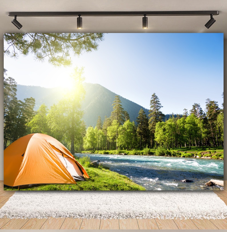 Outdoor Forest Camping Backdro - Outdoor Adventure Background ulasan dan harga