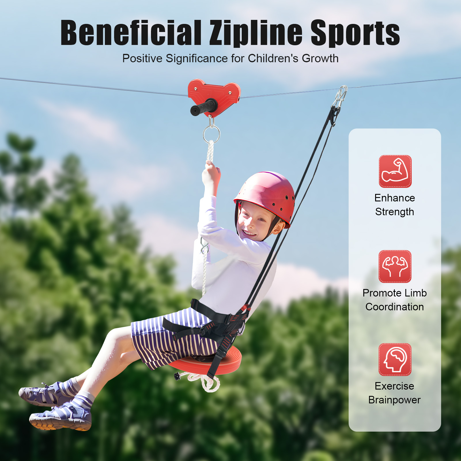 Zipline Kit, Outdoor Play, Bac - Outdoor Adventure Ziplines & Waterfall ulasan dan harga