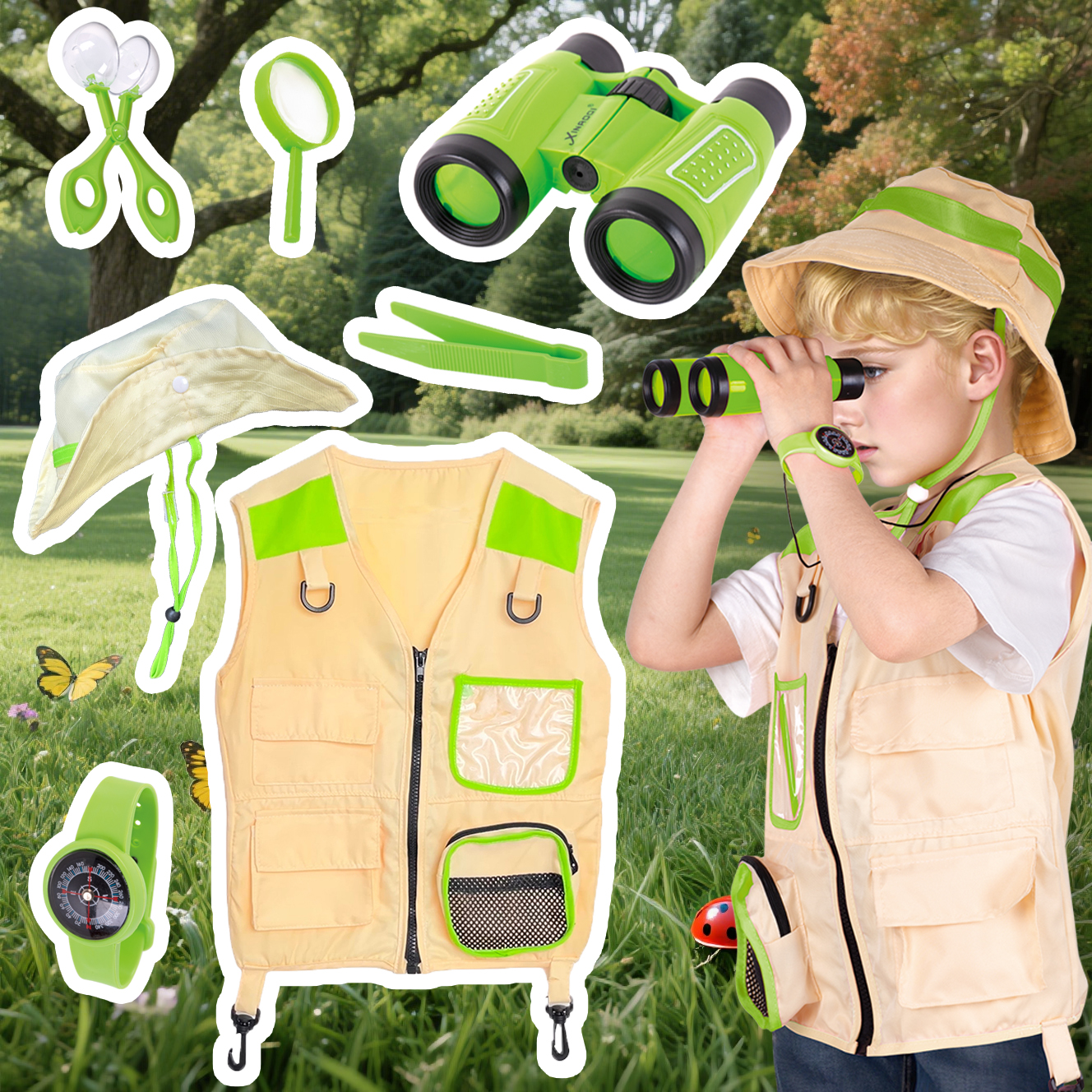 7-piece set of children's outd - Outdoor Adventure Vest ulasan dan harga