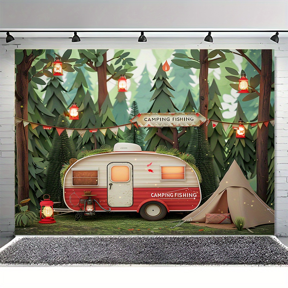 Jungle Camping Theme Tapestry, - Outdoor Adventure Background ulasan dan harga